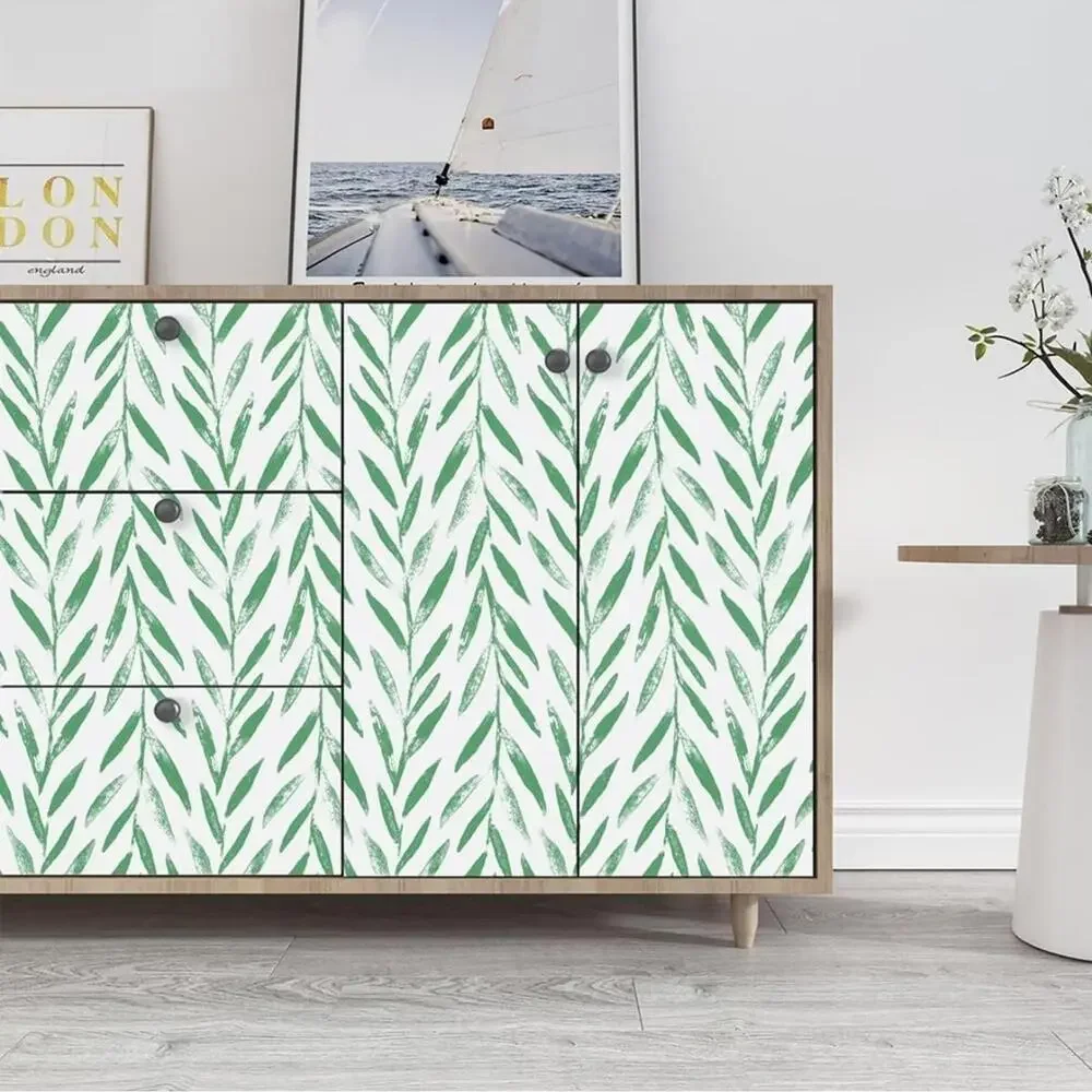 Wudnaye Green Leaf Wallpaper Peel and Stick Wallpaper Floral Wallpaper 17.7Inch